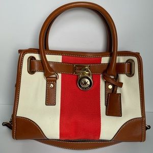 Michael Kors Hamilton Mono Stripe Satchel